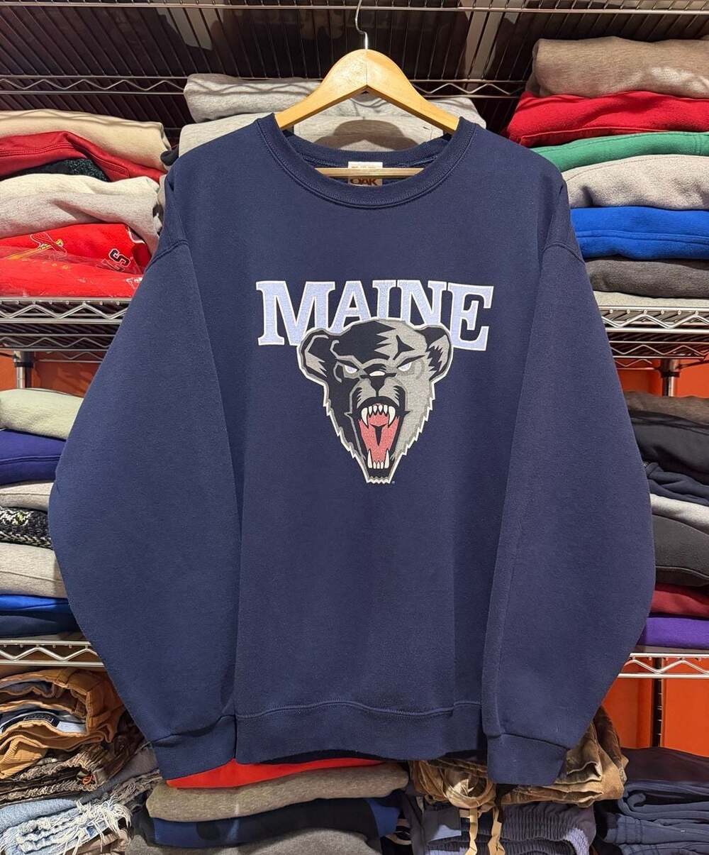 Red Oak Sportswear University of Maine Black Bears College Crewneck  Navy XL